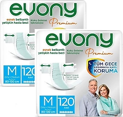 Evony Premium Esnek Belbantlı Orta Boy M 30'lu 2 Adet Hasta Bezi
