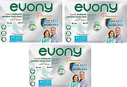 Evony Premium Esnek Belbantlı Orta Boy M 30'lu 3 Adet Hasta Bezi