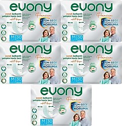 Evony Premium Esnek Belbantlı Orta Boy M 30'lu 5 Adet Hasta Bezi