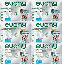 Evony Premium Esnek Belbantlı Orta Boy M 30'lu 6 Adet Hasta Bezi