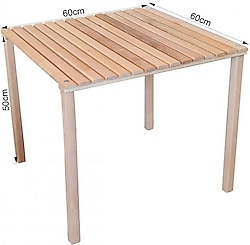 Exent 60x60 cm Ahşap Katlanır Kamp Masası
