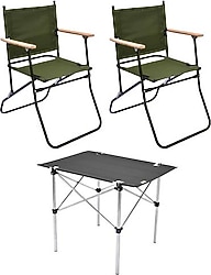 Exent AS-5070 50x70 cm 2 Kişilik Kumaş Kamp Masa Sandalye Takımı