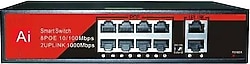 Ezcool EZ-08PSF 10 Port 10/100/1000 Mbps Gigabit PoE Switch
