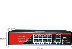 Ezcool EZ-08PSF-SFP 8 Port 10/100/1000 Mbps Gigabit PoE Switch