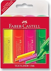Faber-Castell 1546 Şeffaf Gövde 4'lü Fosforlu Kalem Seti