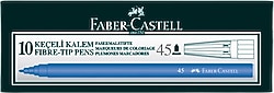 Faber-Castell 45 Mavi 10'lu Keçeli Kalem Seti