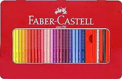 Faber-Castell Colour Grip Metal Kutu 48'li Kuru Boya Seti