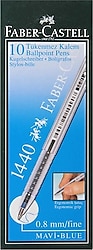Faber-Castell 1440 0.8 mm 10'lu Tükenmez Kalem Mavi