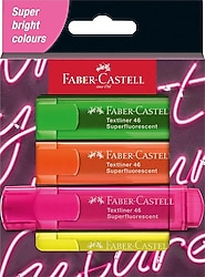 Faber-Castell Genz 1546 Textliner Şeffaf Gövde 4'lü Fosforlu Kalem