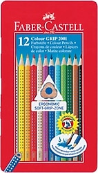 Faber-Castell Grip 2001 Metal Kutu 12'li Kuru Boya Seti
