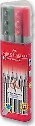 Faber-Castell Grip Finepen Plastik Kutu 0.4 mm 10'lu Keçeli Kalem Seti