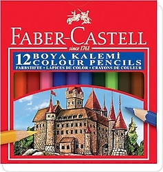 Faber-Castell Karton Kutu Yarım Boy 12'li Kuru Boya Seti