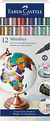 Faber-Castell Metalik 12'li Marker Kalem Seti