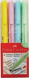 Faber-Castell Textliner 38 Pastel 4'lü Fosforlu Kalem Seti