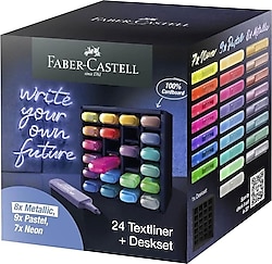 Faber-Castell Textliner 46 Masaüstü 24'lü Fosforlu Kalem Seti