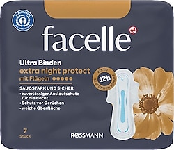 Facelle Ultra Kanatlı Extra Gece 7'li Hijyenik Ped