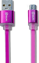 Factor M FM3A120MP 1.2 m 3A Micro USB Şarj Kablosu Pembe