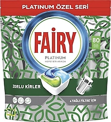 Fairy Platinum Yeşil Özel Seri Bulaşık Makinesi Tableti 80'li