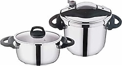 Falez Twist Cook Gri-Siyah 7 lt + 4 lt Düdüklü Tencere Seti