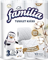 Familia Plus Organik Pamuk Özlü 40'lı Tuvalet Kağıdı