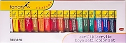 Fanart Academy 12 ml 18 Renk Akrilik Boya Seti