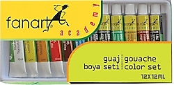 Fanart Academy 12 ml 12 Renk Tüp Guaj Boya
