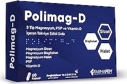 Farmafem Polimag-D 3 Tip Magnezyum P5P Vitamin D 60 Kapsül