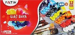 Fatih 12 ml 12 Renk Tüp Guaj Boya