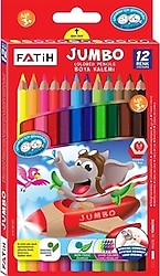 Fatih Tam Boy Üçgen 12'li Jumbo Kuru Boya Seti