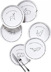 Fecra Animal 20 cm 6'lı Pasta Tabağı