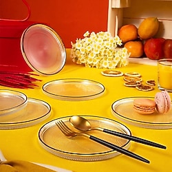 Fecra Loren Siyah Fileli 16 cm 6'lı Pasta Tabağı
