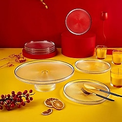 Fecra Loren Siyah Fileli 7 Parça Pasta ve Sunum Seti