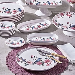 Fecra Pink Bird 18 Parça Servis ve Sunum Seti