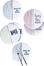Fecra Text 20 cm 6'lı Pasta Tabağı