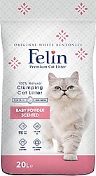 Felin Bebek Pudrası Kokulu 20 lt Bentonit Kedi Kumu