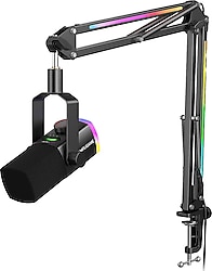 Fifine Ampligame AM8PROT XLR/USB RGB Dinamik Mikrofon Seti