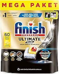 Finish Ultimate Plus Limon Ferahlığı Bulaşık Makinesi Tableti 60'lı