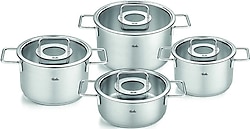 Fissler Pure Collection 8 Parça Cam Kapak Çelik Tencere Seti