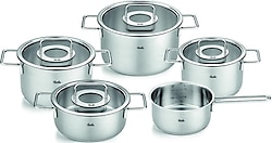 Fissler Pure Collection 9 Parça Cam Kapak Çelik Tencere Seti