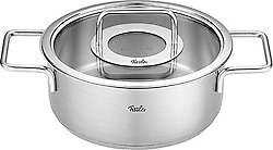 Fissler Pure Collection Cam Kapaklı 20 cm Kısa Çelik Tencere