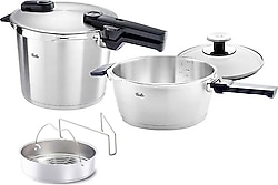 Fissler Vitaquick Premium Buhar Aparatlı 6 lt + 3.5 lt Düdüklü Tencere