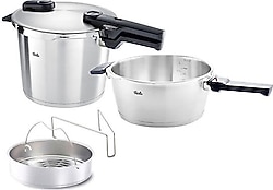 Fissler Vitaquick Premium Buhar Aparatlı 8+4 lt Düdüklü Tencere Seti