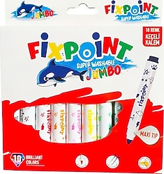 Fixpoint P-5426 Süper Yıkanabilir 10'lu Maxi Jumbo Keçeli Kalem Seti