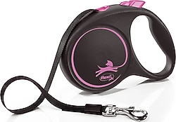 Flexi Black Design Large 5 m Şerit Pembe Otomatik Köpek Gezdirme Tasması