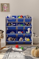 Flinder 12 Sepetli Montessori Mavi Oyuncak Dolabı