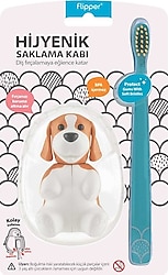 Flipper Animals Köpek Hijyenik Saklama Kaplı Çocuk Diş Fırçası