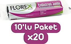 Florex Endüstriyel Jumbo Boy Çöp Poşeti 10'lu 20 Adet