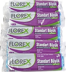 Florex Standart Büyük Boy Mavi Çöp Poşeti 10'lu 5 Adet