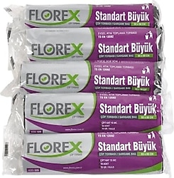 Florex Standart Büyük Boy Siyah Çöp Poşeti 10'lu 5 Adet