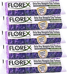 Florex Lavanta Kokulu Büzgülü Orta Boy Çöp Poşeti 10'lu 5 Adet
